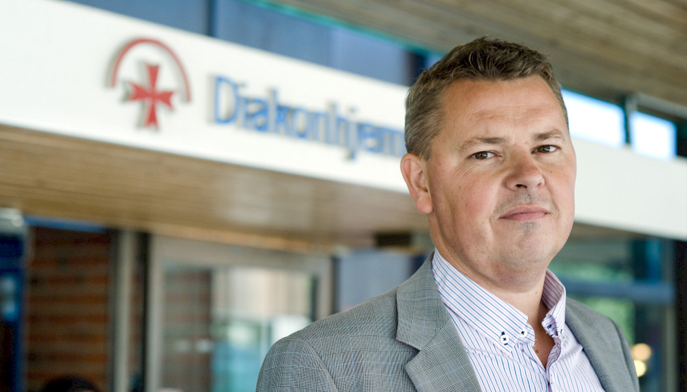 Anders Mohn Frafjord (50) forlater Diakonhjemmet sykehus etter ti år som toppsjef. Foto: Marte Garmann