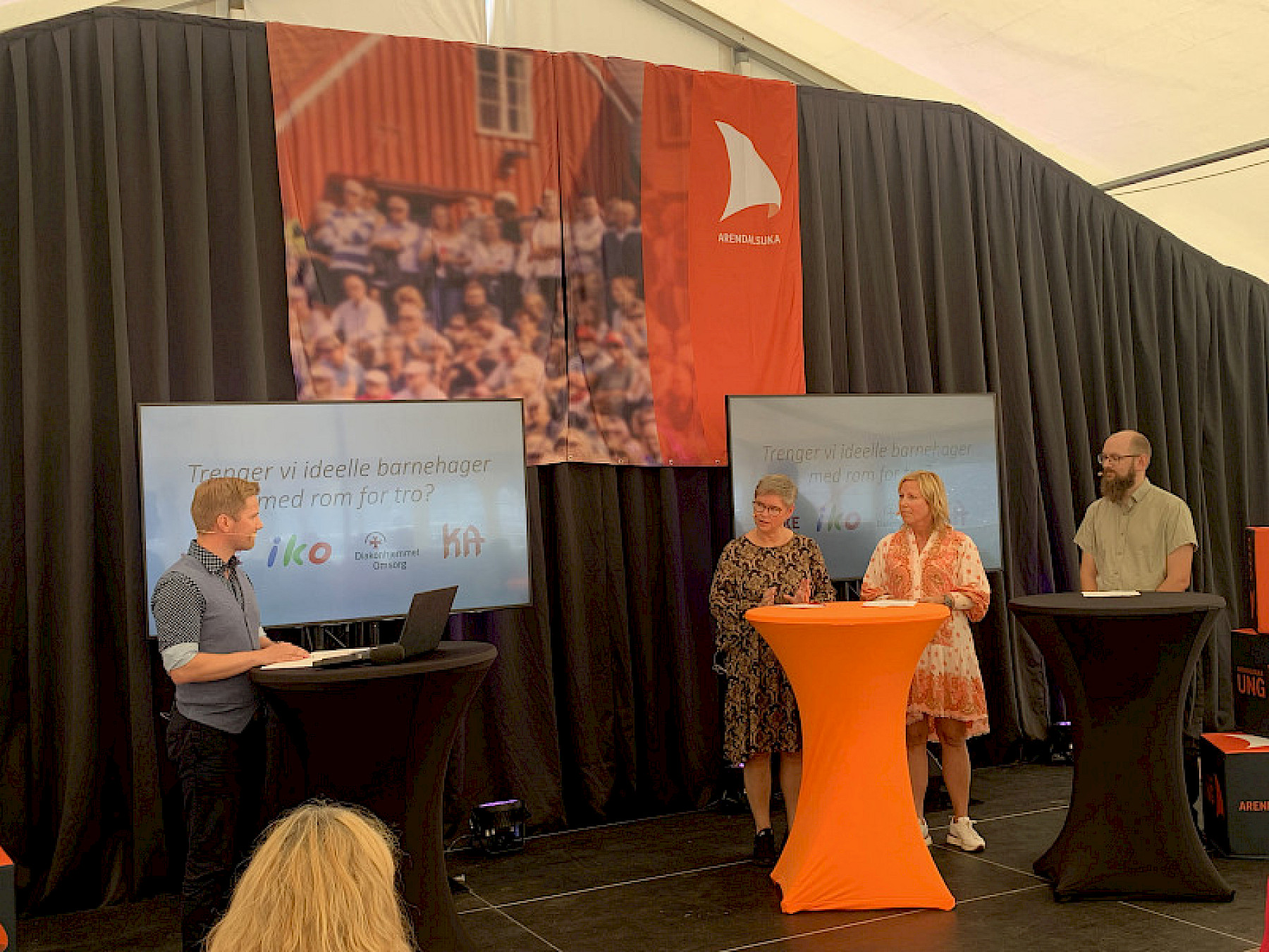 Debatt om Ideelle barnehager med Jens A. Bjelland (ordstyrer), Tove Kreppen Jørgensen, Ingunn H. Jerstad og Asbjørn Håkonseth